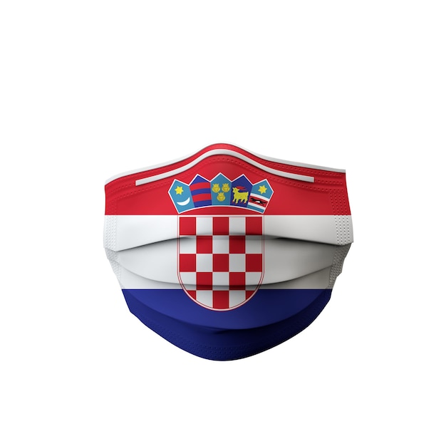 Foto croacia bandera máscara médica protectora d representación