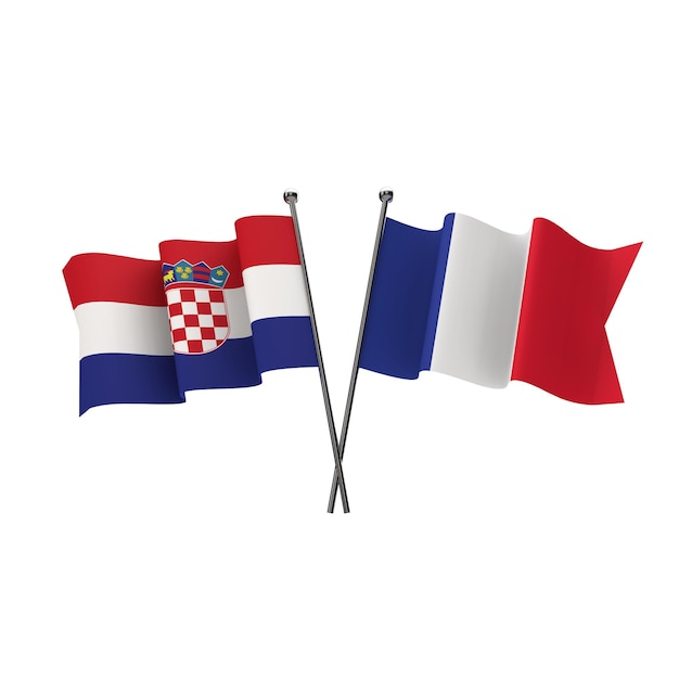 Croacia contra Francia partido de fútbol 3D Rendering