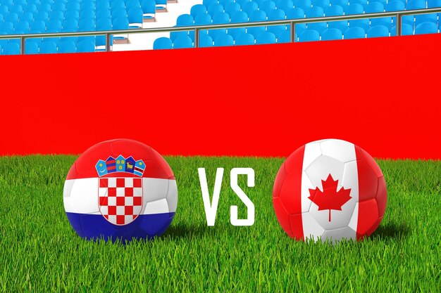 Croácia contra o canadá no estádio