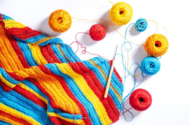 Crochet a rayas multicolores