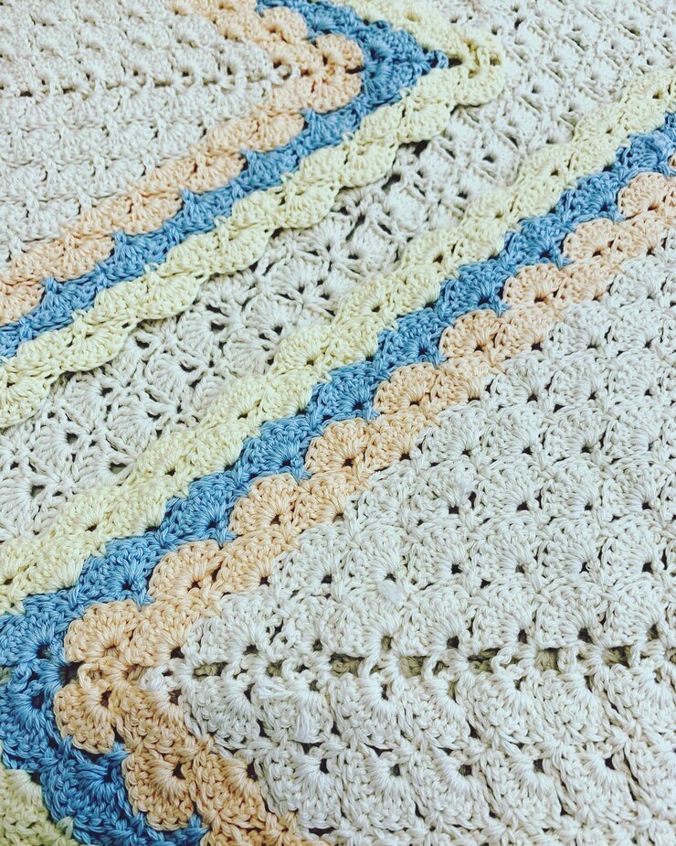 Foto crocheteou um cobertor de bebé.