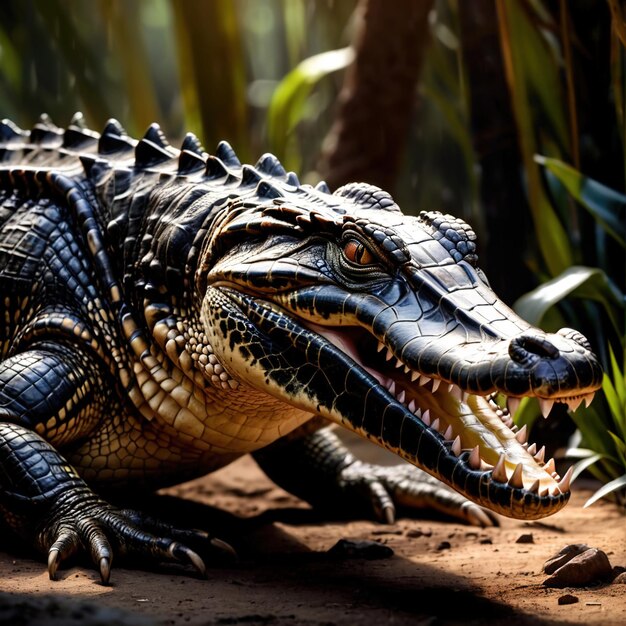 Foto crocodilo animal selvagem que vive na natureza parte do ecossistema