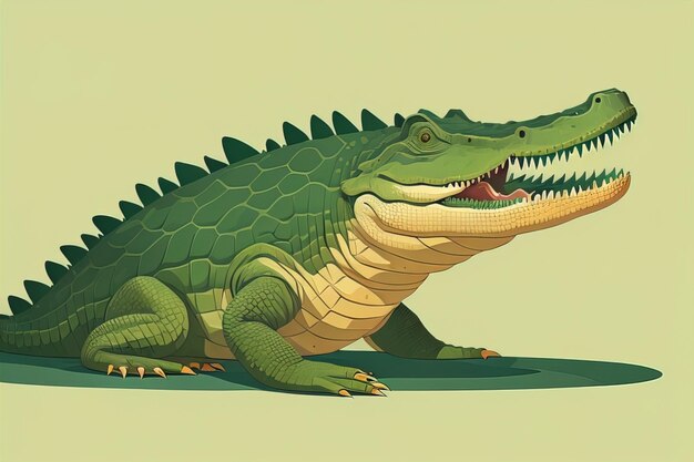 Crocodilo em fundo laranja Ilustração vetorial em estilo retro