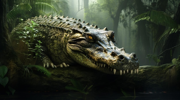 Crocodilo na floresta