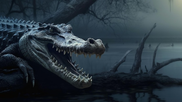 crocodylus HD 8K papel de parede Banco de Imagem Fotográfica