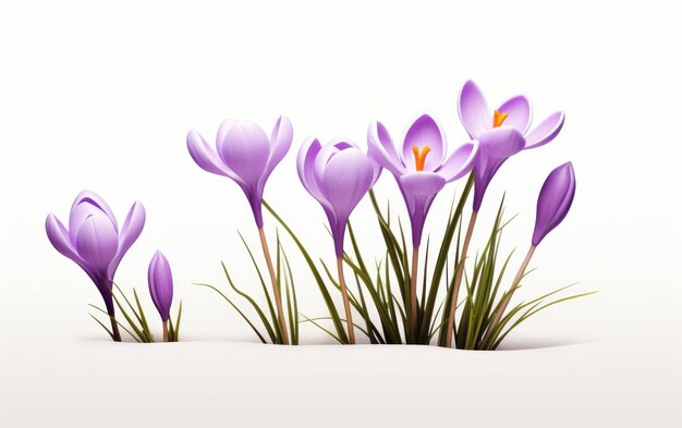 Crocus violet 3d auf weißem Hintergrund