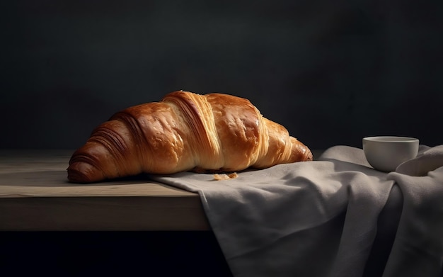 Croissant auf dem Tisch