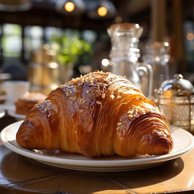 Croissant auf einem Teller