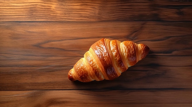 Croissant auf Holztisch