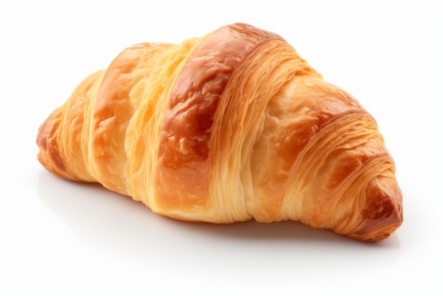 Croissant-Breakfast mit weißem Hintergrund