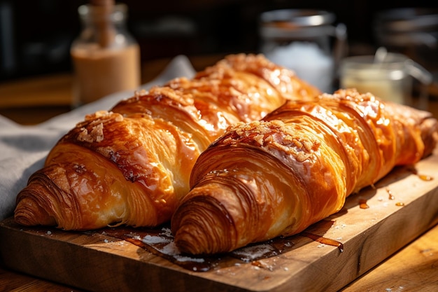 Croissant caseiro recém-cozido do forno