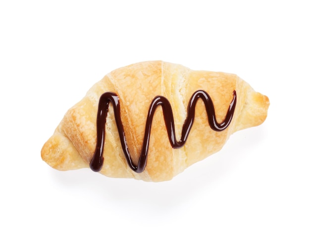 Croissant casero recién hecho con chocolate