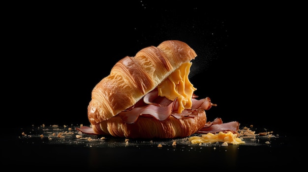 Croissant de presunto e queijo