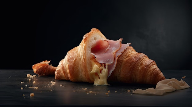 Croissant de presunto e queijo