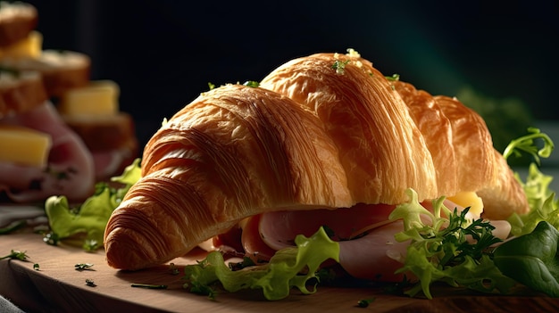 Croissant de presunto e queijo