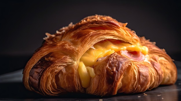 Croissant de presunto e queijo