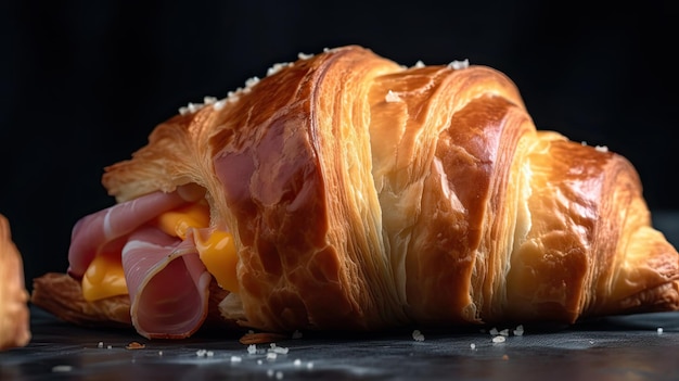 Croissant de presunto e queijo