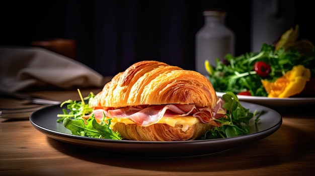 Croissant de presunto e queijo