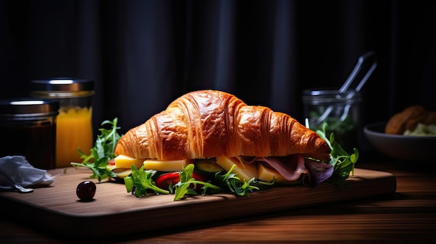 Croissant de presunto e queijo