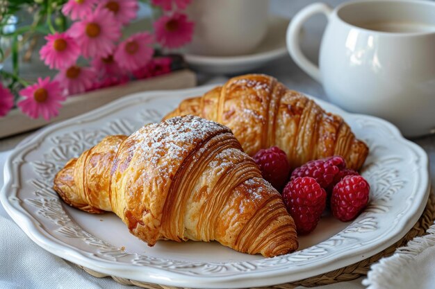 El croissant dorado de la panadería genera Ai