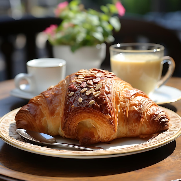 Croissant em um prato