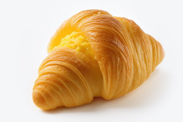 croissant francês no fundo branco