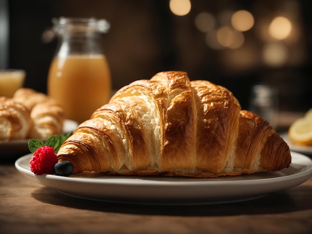 Croissant francés premium de hojaldre ideal para los amantes de los postres