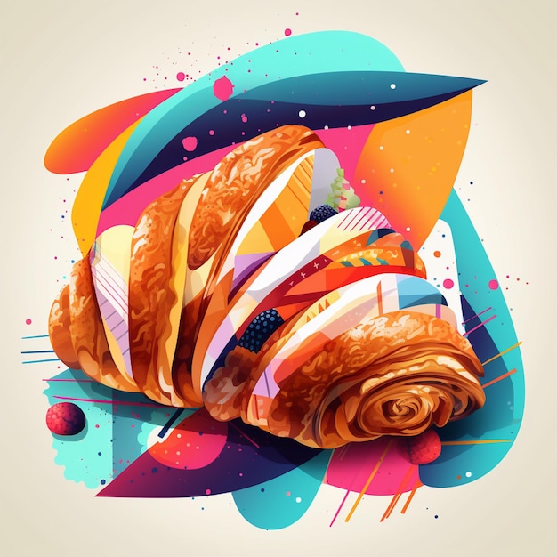 Croissant francés: una representación visual vibrante