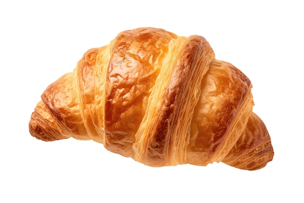 Croissant isoliert auf weißem Hintergrund, Draufsicht Generative KI