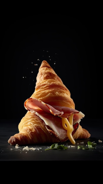 Croissant de jamón y queso