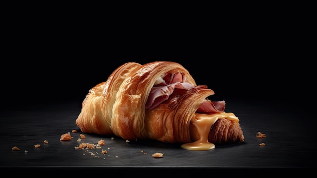 Croissant de jamón y queso