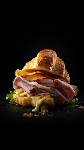 Croissant de jamón y queso