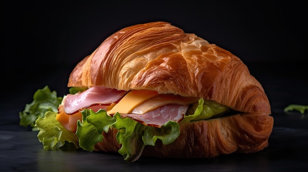 Croissant de jamón y queso