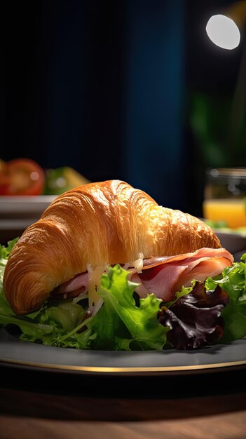 Croissant de jamón y queso