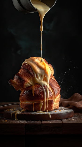 Croissant de jamón y queso