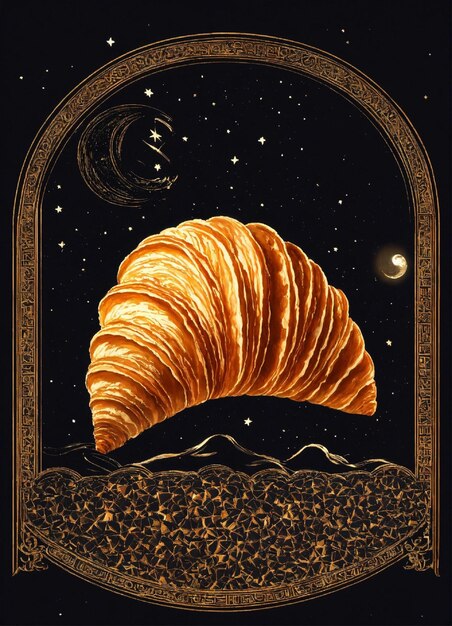 croissant lunaire islam sur fond noir