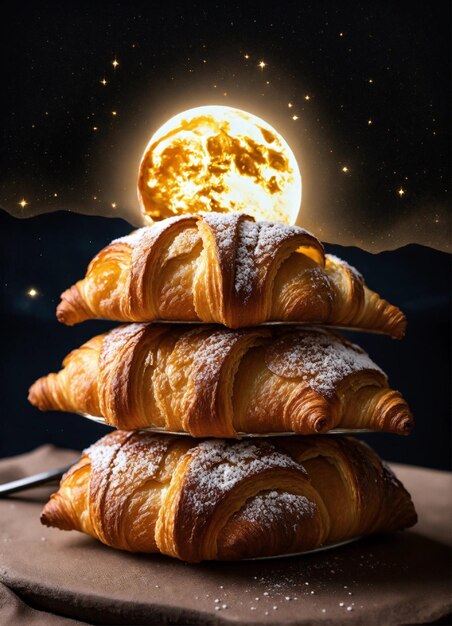 croissant lunaire islam sur fond noir