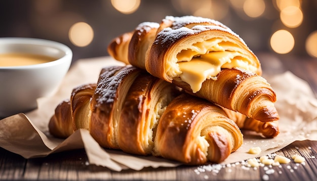 Croissant con mantequilla