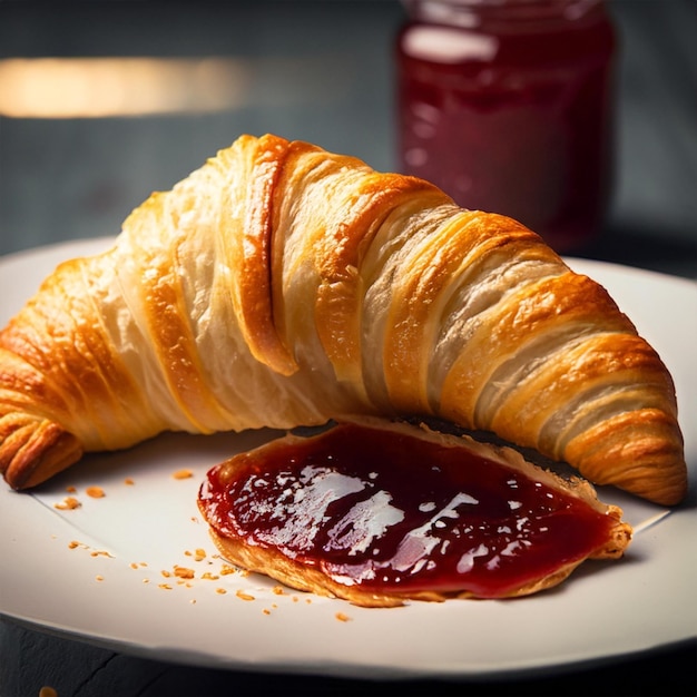 croissant con mermelada