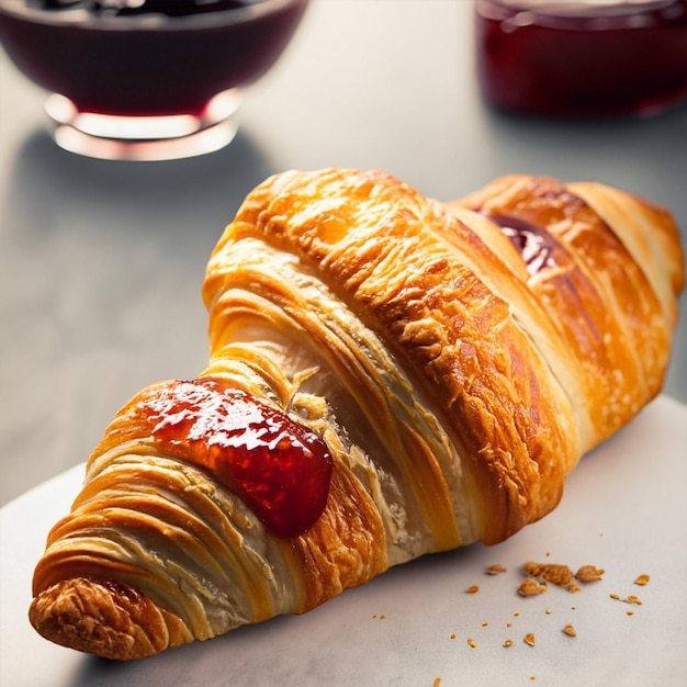 croissant con mermelada