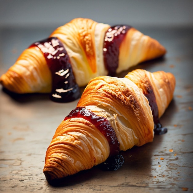 croissant con mermelada