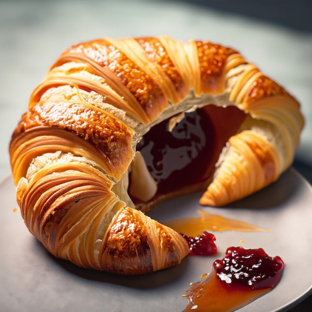 croissant con mermelada