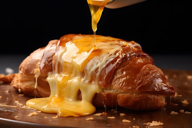 Croissant mit geschmolzenem Käse