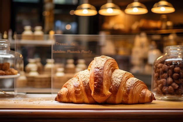 Croissant en una panadería