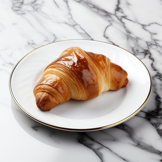 Foto un croissant en un plato