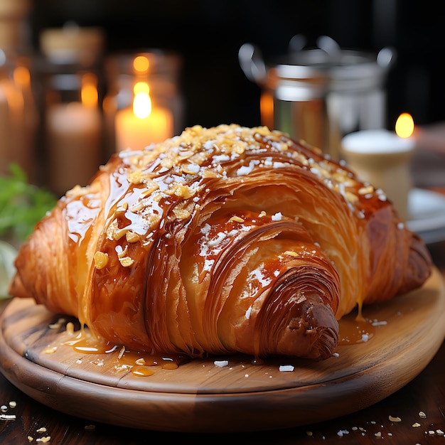 Croissant en un plato