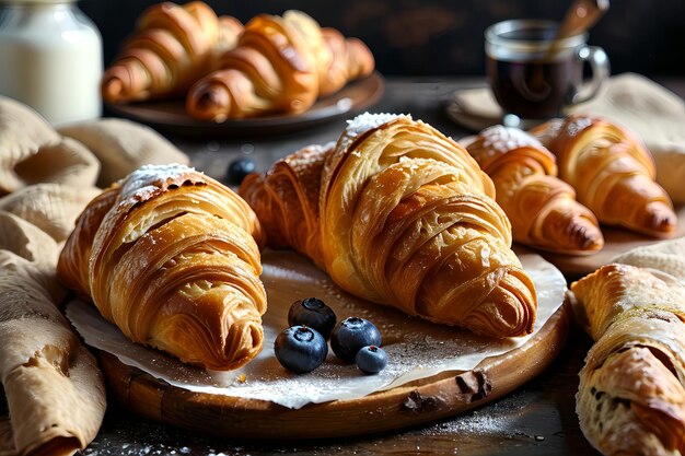 Croissants com açúcar