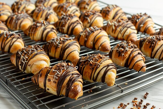 Croissants com creme de chocolate