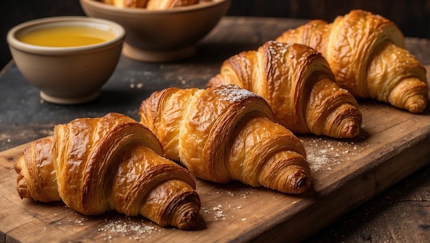 Foto croissants com manteiga