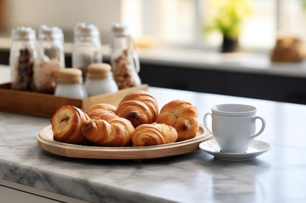 Croissants e café da manhã